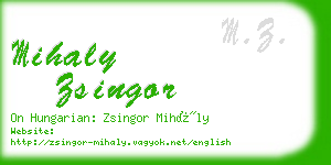 mihaly zsingor business card